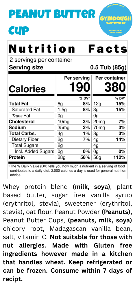 Peanut Butter Cup (380 kcal | 56g protein | 4g sugar) π₯