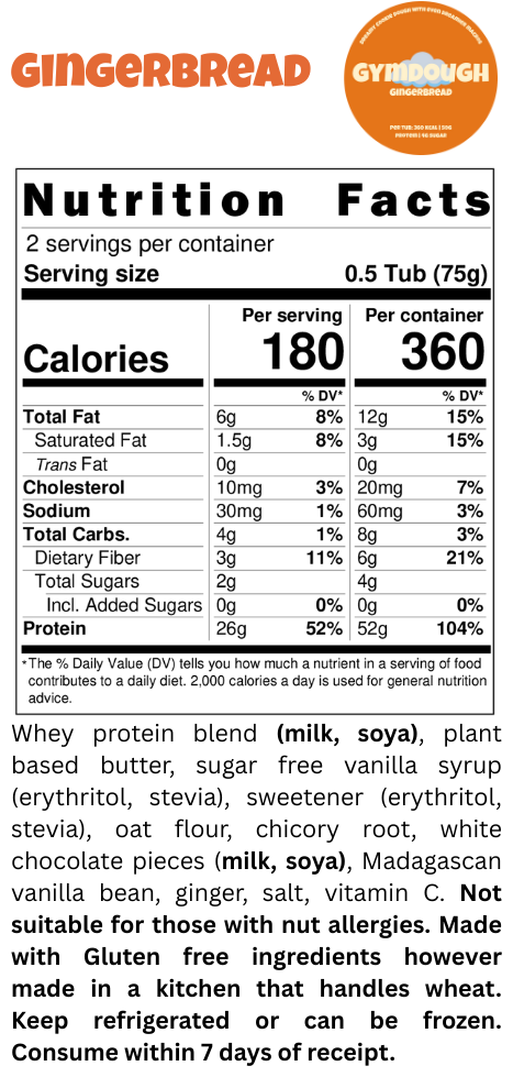 Gingerbread (360 Kcal | 50g Protein | 4 grams Sugar ) 🫚