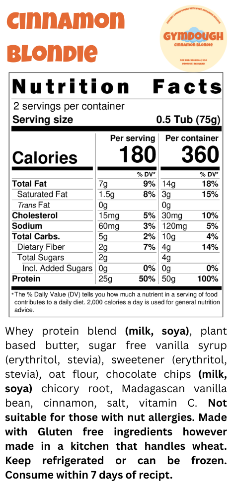 Cinnamon Blondie (360 Kcal | 50g Protein | 4 grams Sugar ) 🍂
