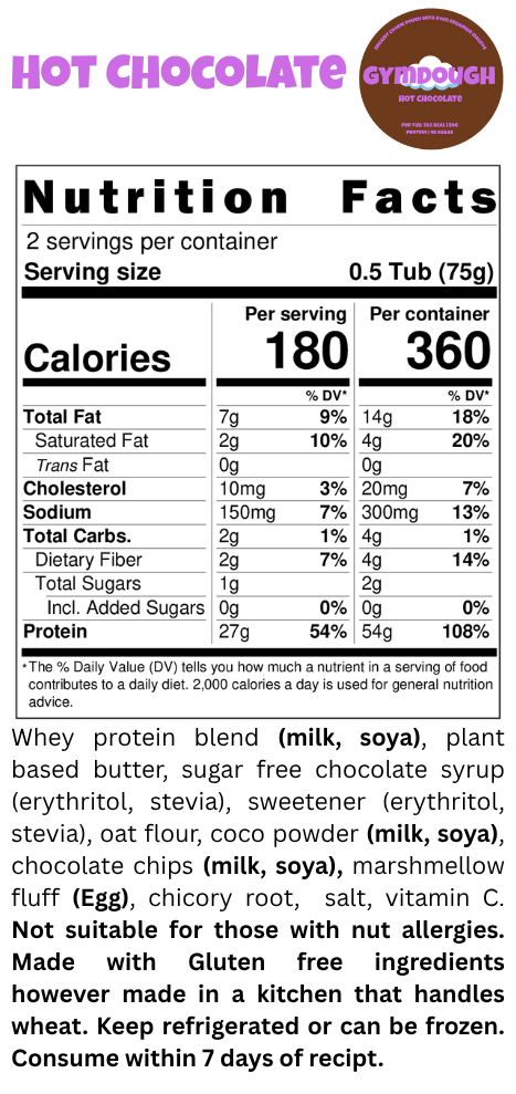 Hot Chocolate (360 Kcal | 54g Protein | 2 grams Sugar ) ☕️